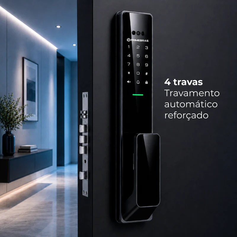 Fechadura Zurich com 4 travas eletrônicas instalada